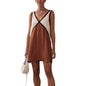 Women's Summer Loose-fitting Sleeveless Shirt Color Matching Dresses