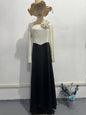 Autumn Satin Patchwork Contrast Color Flower Dresses