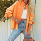 Women's Denim Solid Color Loose Casual For Jackets