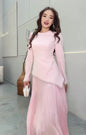 Autumn Simple Elegant Soft Long Sleeve Dresses