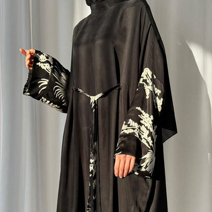 Spring Arabic Robe Printed Patchwork Loose Dresses
