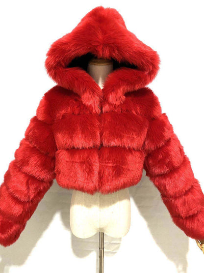 Creative Glamorous Imitation Fur Overcoat Fashion Coats