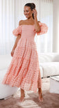 Attractive Beautiful Lantern Sleeve Stitching Dress Dresses