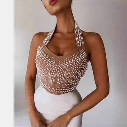 Dress Bandage Sexy Beaded Mid-length Elegant Dresses