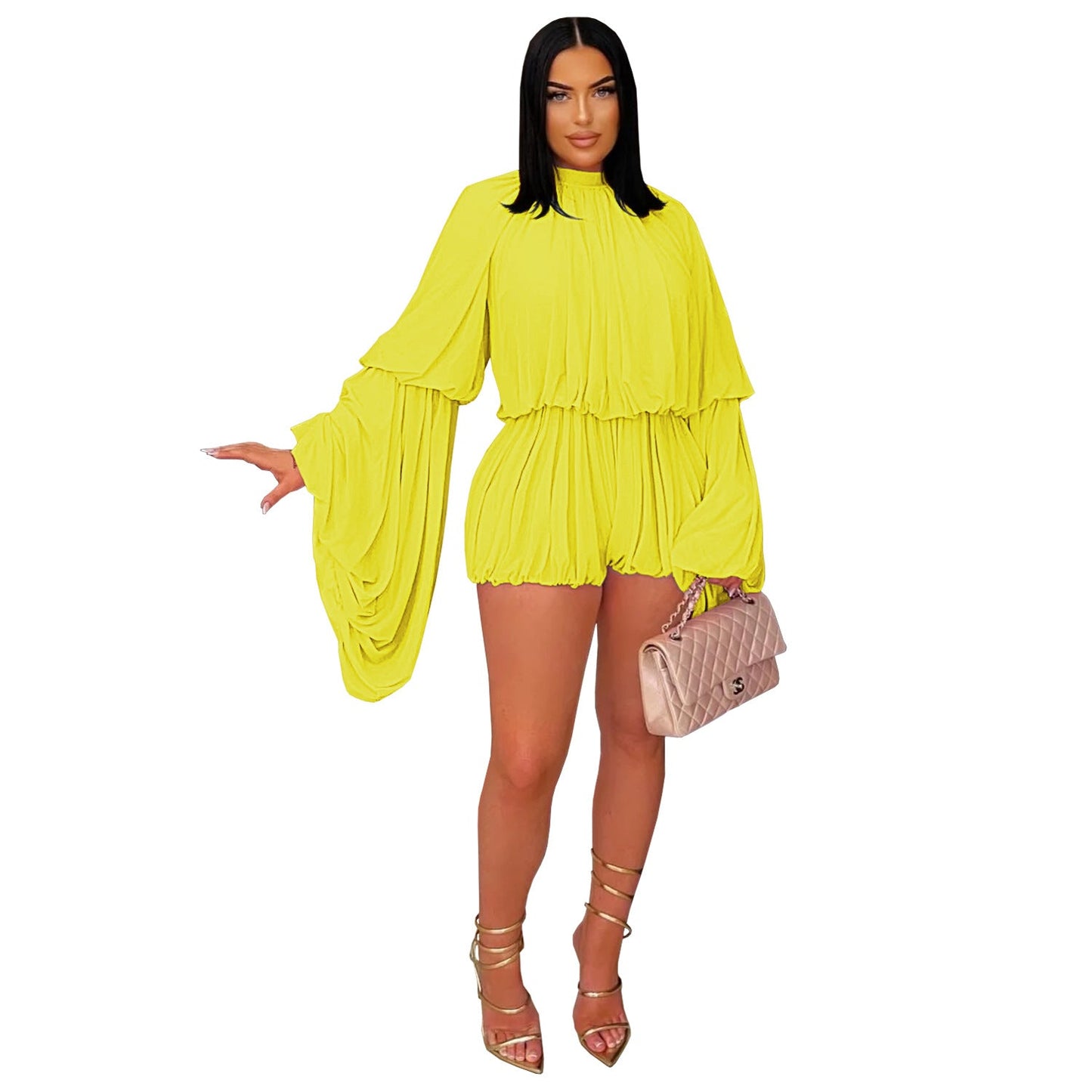 Women's Fashion Wear Casual Pleated Solid Color Suits