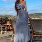 Women's Flower Handmade Maxi Dress Backless Bohemian Dresses