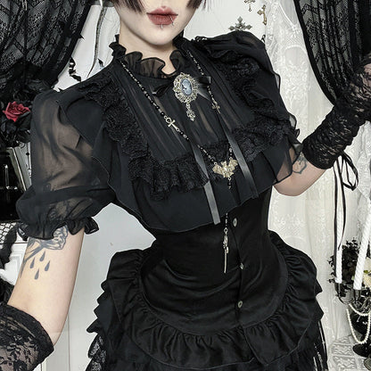 Autumn Gorgeous Gothic Shirt Versatile Dark Style Pure Blouses
