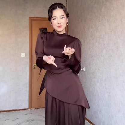 Women's Color Waist Tight Slimming Exotic Long Dresses