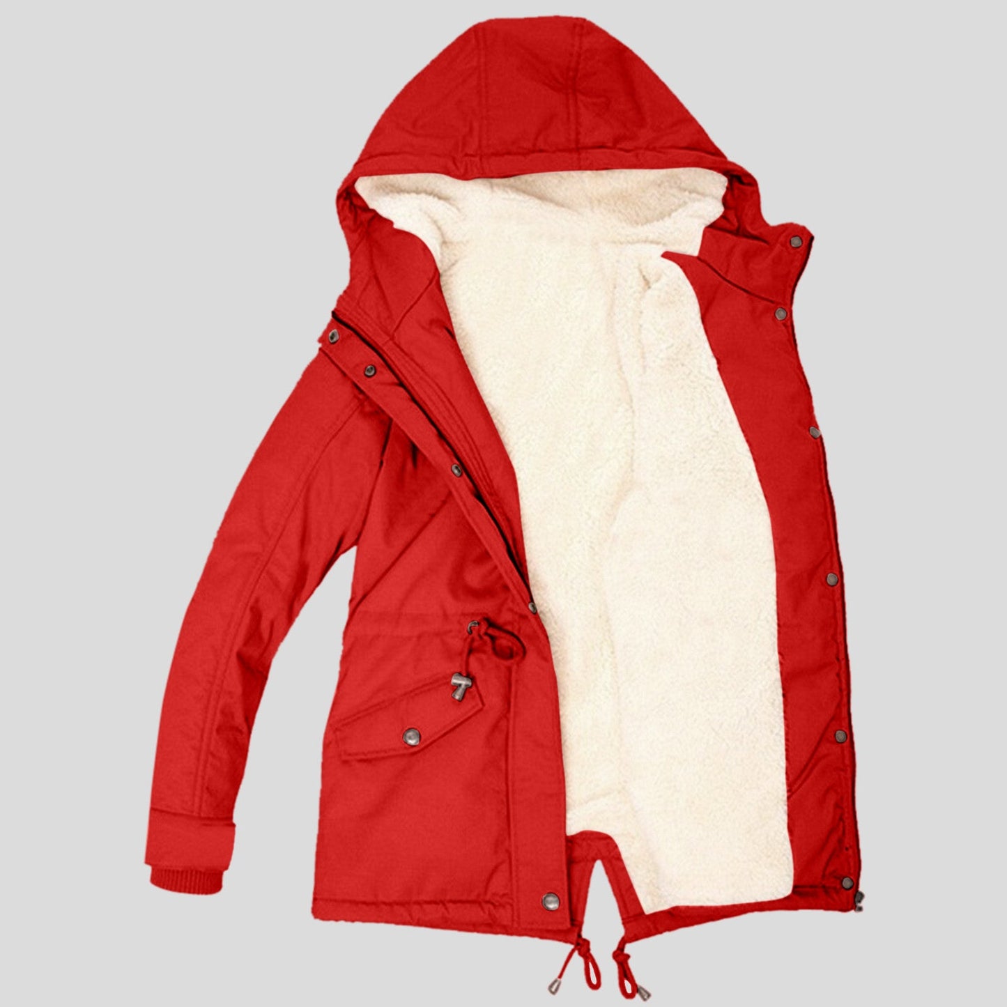 Women's Cinched Slimming Veet Padded Thickened Warm Cotton Mid-length Coats