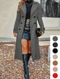 Women's Fashion Woolen Double Breasted Overcoat Coats