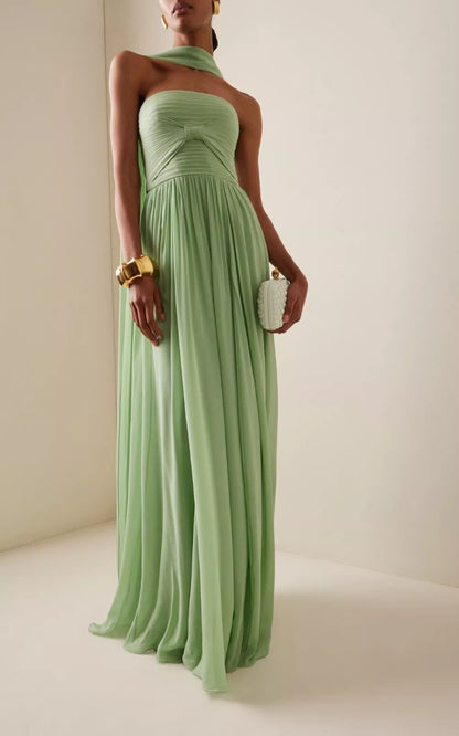 Women's Pleated Tube Dress Elegance Sleeveless Large Dresses