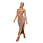 Women's Fashion Wear Rhinestone Split Dress Long Dresses
