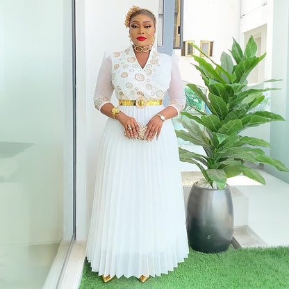 Women's Rhinestone Party Dress African Wear Temperament Dresses
