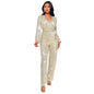 Women's Deep V Fashion Casual Long Sleeve Jumpsuits