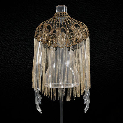 Women's Fashionable Tassel Round Neck Banquet Party Coats