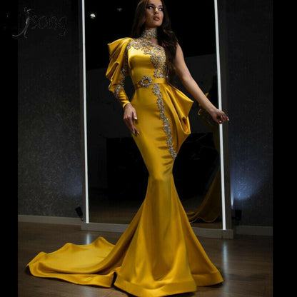 Women's Unique Classy Dress Turtleneck Banquet Dresses
