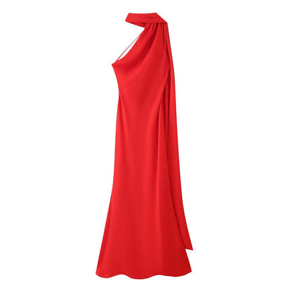 Women's Autumn Fashion Simple Ribbon Halter Midriff Clothing