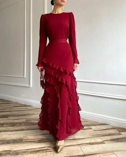 Spring Dress Three-dimensional Ruffled Slim Fit Suits