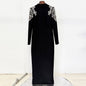 Fashion Bead Diamond Backless Dress Long Dresses