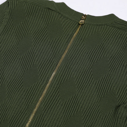 Sleeve Slimming Mid-length Knitted Dress Simple Dresses