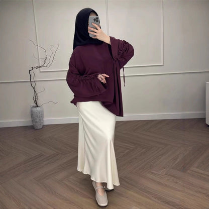 Muslim Lazy Loose Long Sleeve Contrast Suits