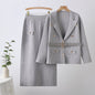 Women's Double Breasted Lapel Waist Tight Knitted Suits
