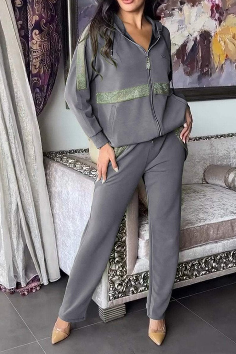 Durable Casual Long Sleeve Trousers Set Suits
