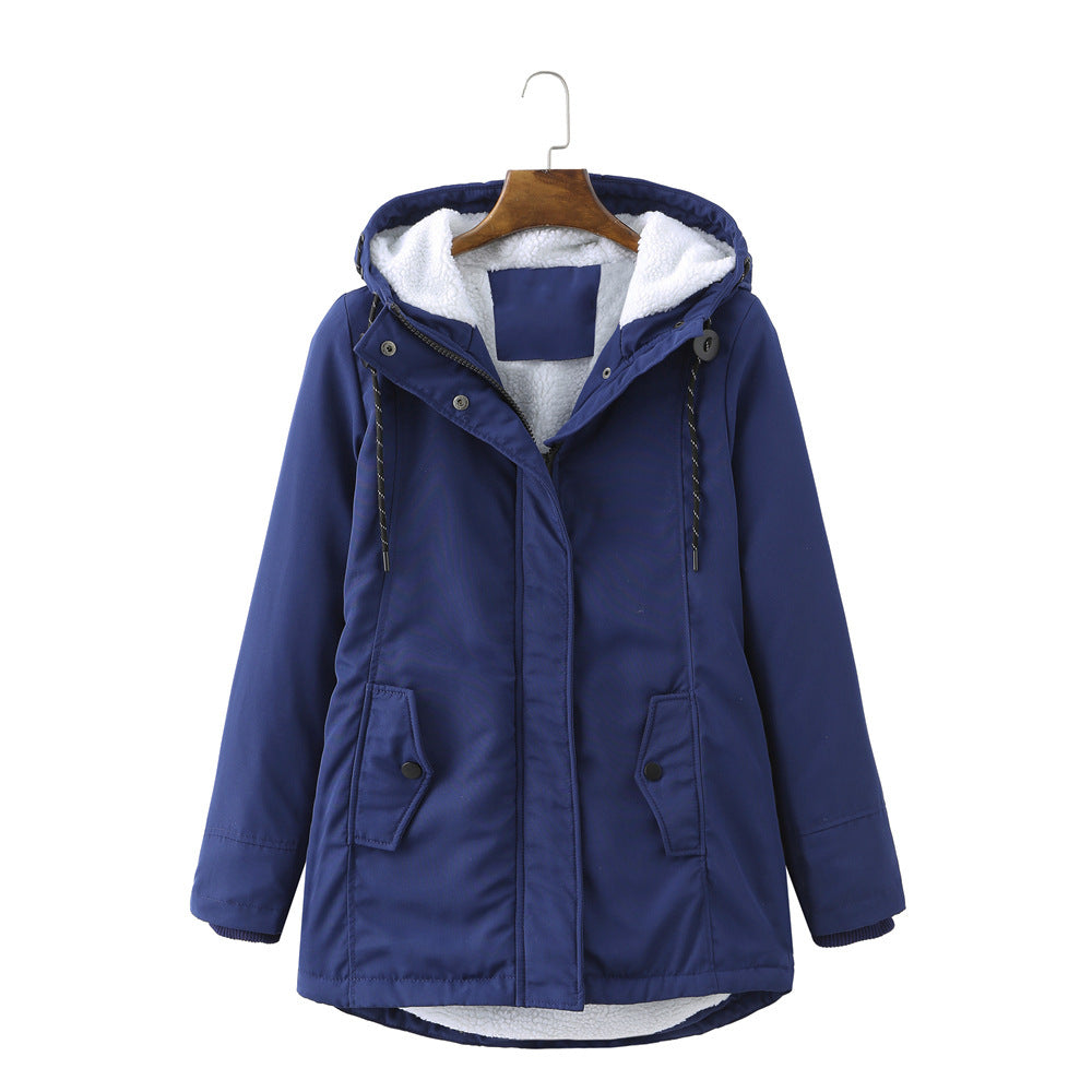 Women's European Ladies Hooded Parka Winter Warm Coats