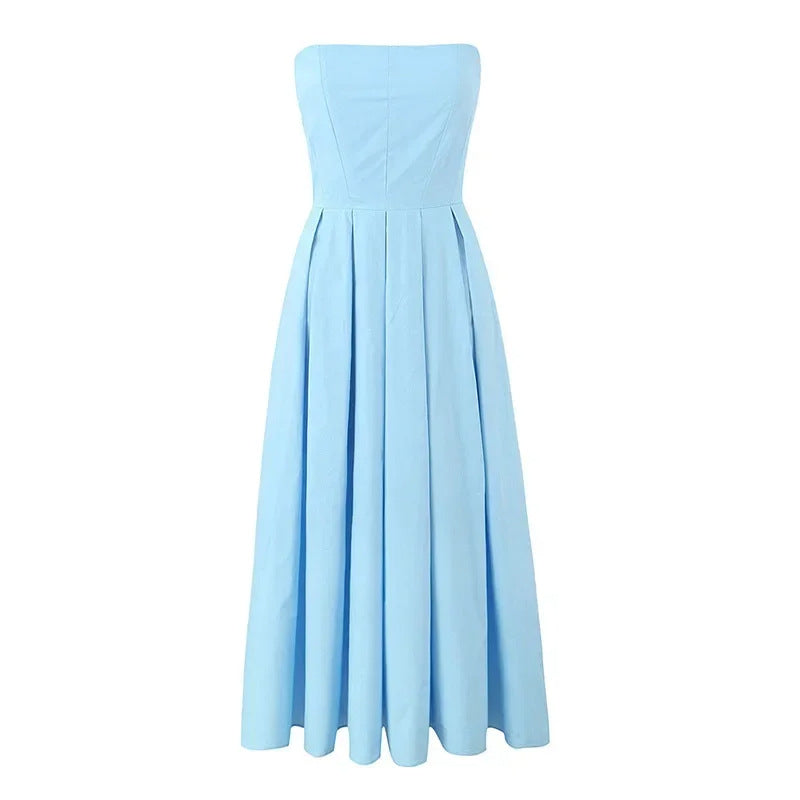 Summer Fashion Sexy Tube Pleated Dress Dresses