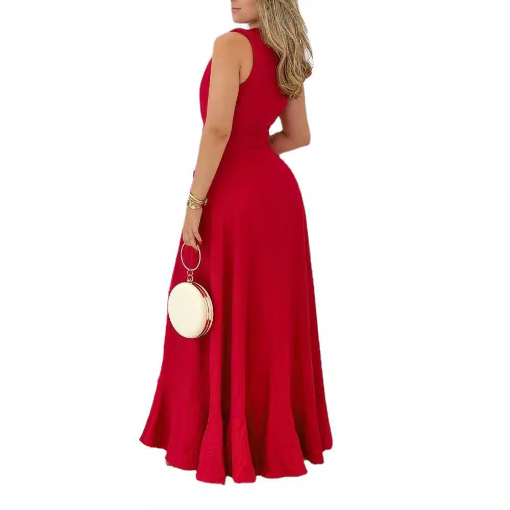 Long Dress With Print Temperament Commute Dresses