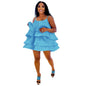 Women's Fashion Wear Strap Bubble Dress Satin Dresses