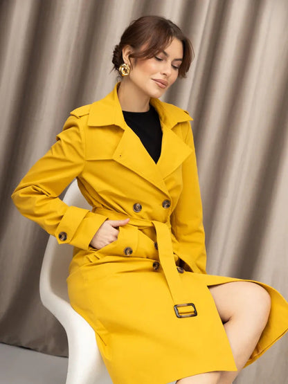 Women's Double Breasted Dust Classic British Style Jackets