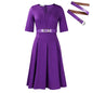 Women's Elegant Graceful Solid Color Half Sleeve Dresses