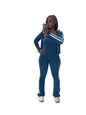 Women's Patchwork Stripes Yoga Clothes Zip Long Suits