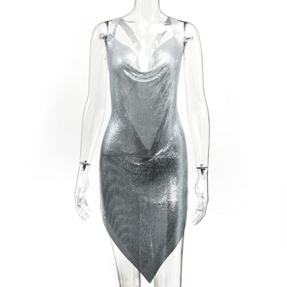 Backless Metal Strap Dress Nightclub Sexy Dresses