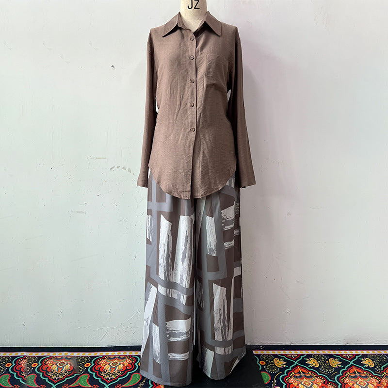 Summer Fashion Large Shirt High Waist Suits