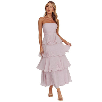 Women's Fishbone Sexy Fashion Tube Backless Cake Dresses