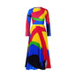 Autumn Pleated Print Contrast Color Long Sleeve Fashion Suits