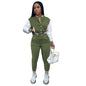 Women's Color Matching Single-breasted Stitching Long Sleeve Suits