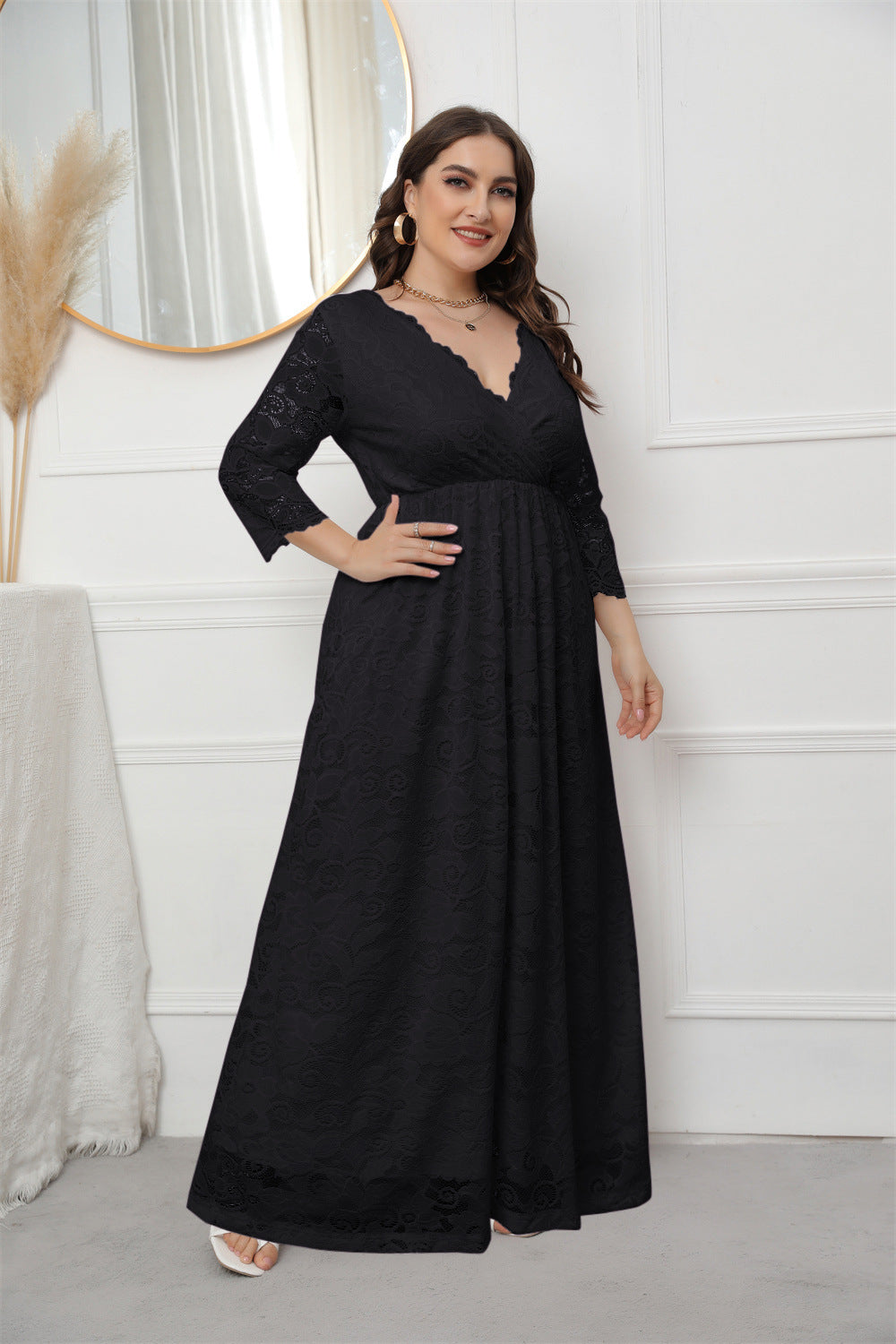 Women's Bridesmaid Dress Elegant Lace Gown Dresses