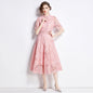 Women's Patchwork Round Neck Dress Summer Waist Slimming Dresses