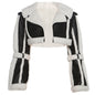 Women's Fashion Wear Patchwork Retro Woolen Lapel Coats