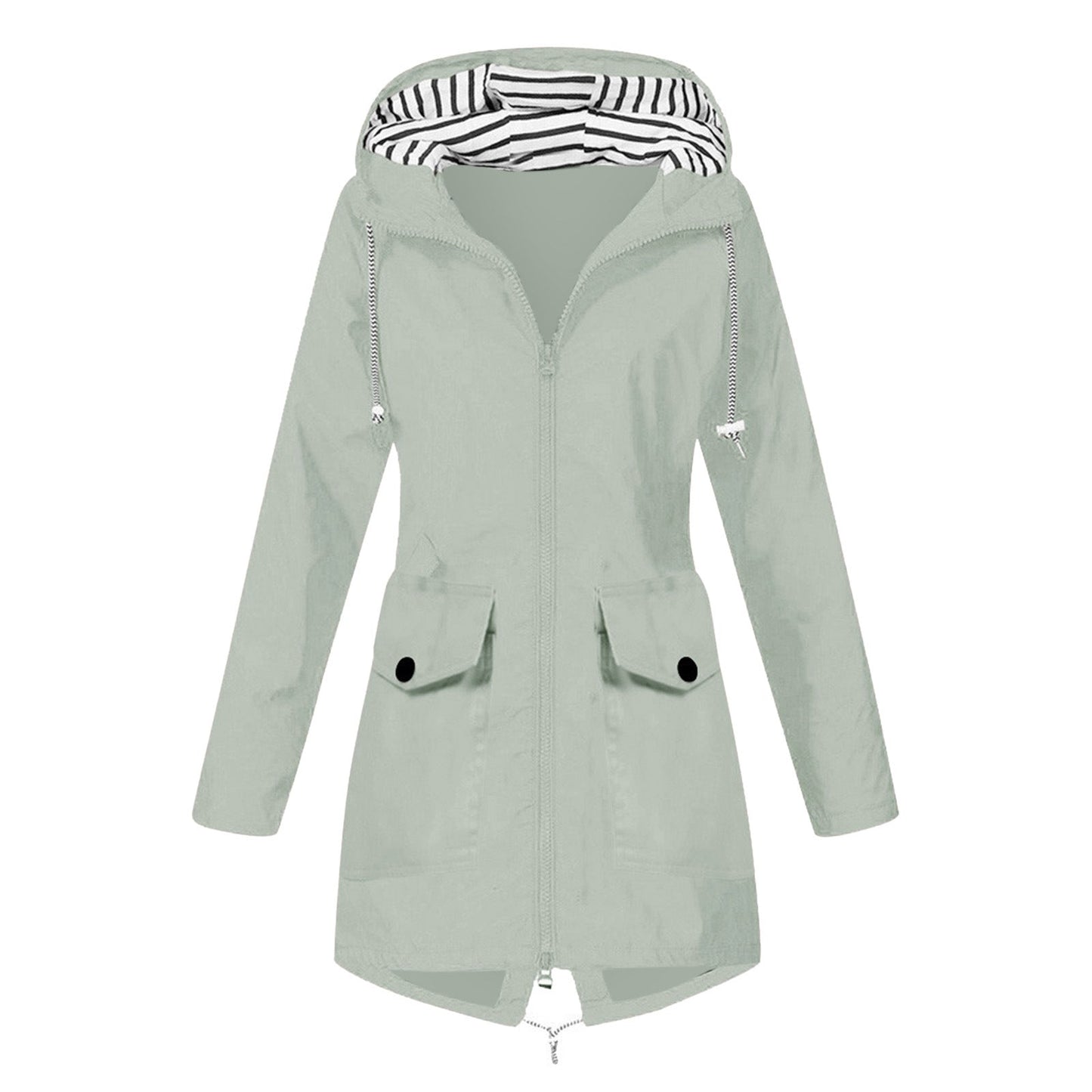 Women's Shell Windproof Outdoor Striped Hooded Mountaineering Coats