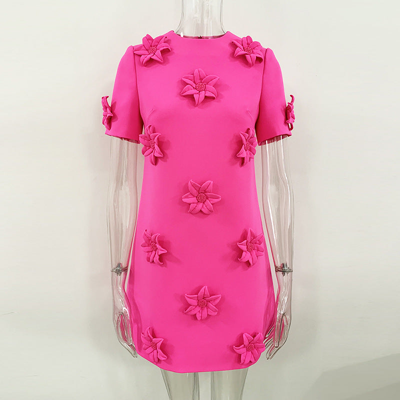 Fashion Temperament Three-dimensional Flower Sleeve Dress Dresses