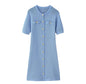 Women's Knitted Short-sleeved Button Wool Dress Dresses