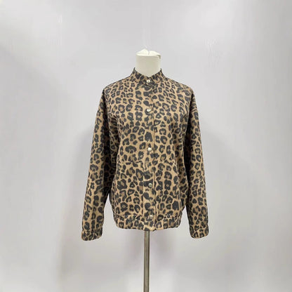 Women's Loose American Shirt Lazy Spring Leopard Coats