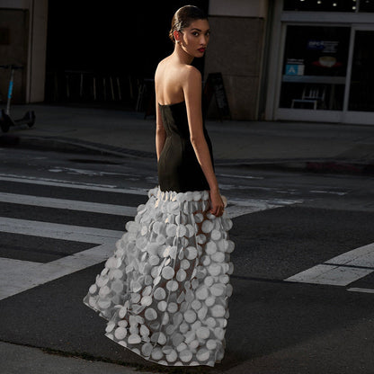 Tube Dress Three-dimensional Flower Pettiskirt Dinner Dresses