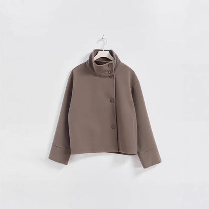 Women's High Quality Elegant Stand Collar Single Breasted Coats