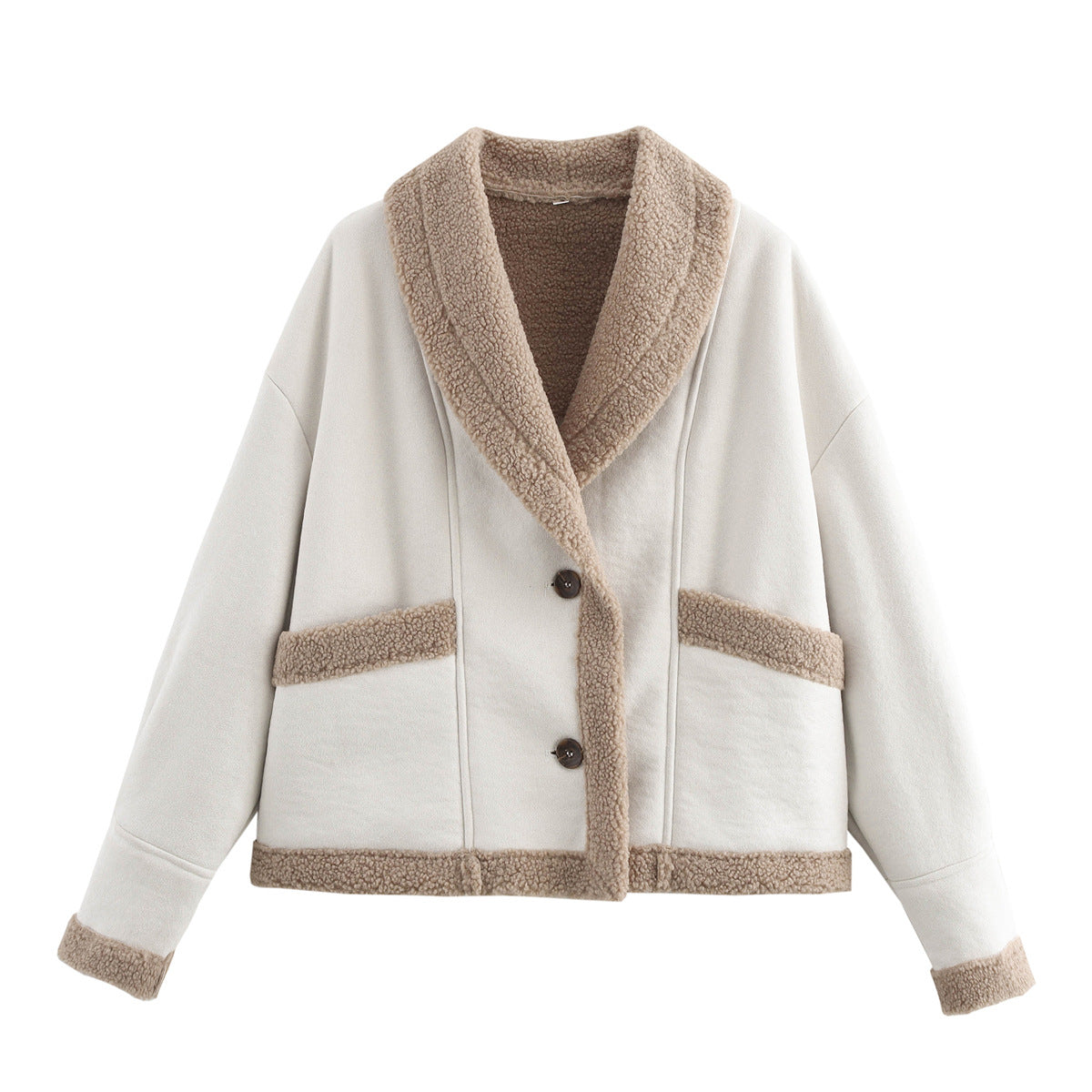 Women's American Retro Woolen Lapel Loose Fur Coats