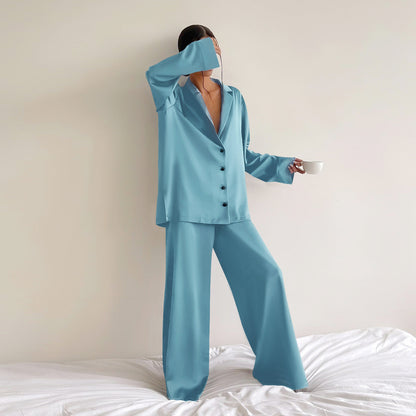 Women's Silk Comfort Breathable Two-piece Set French Suits